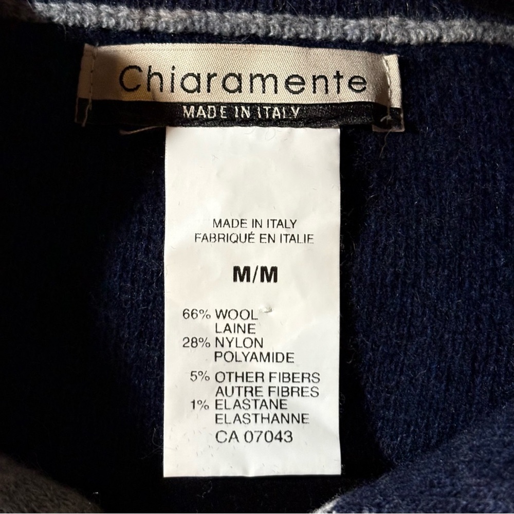 Chiaramente Made in Italy Wool Knit Jacket Grey  Cardigan Blazer Size M - Picture 8 of 9